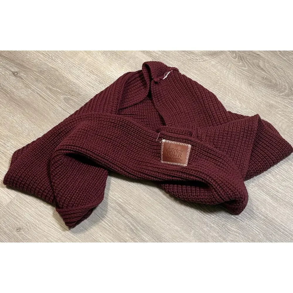 Love You Melon Knit Soft‎ Infinity Scarf Winter Maroon